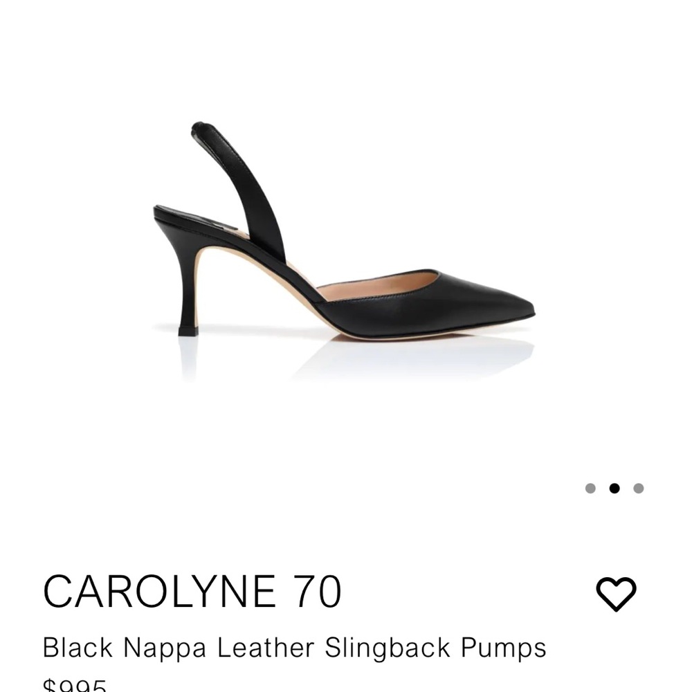 Manolo Blahnik Black Pointed-Toe Slingback Pumps